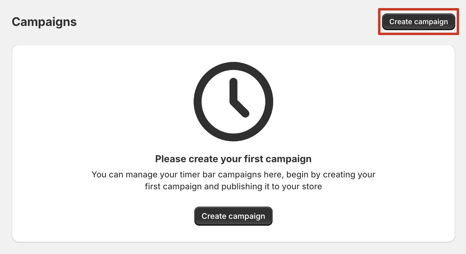 Create campaign button