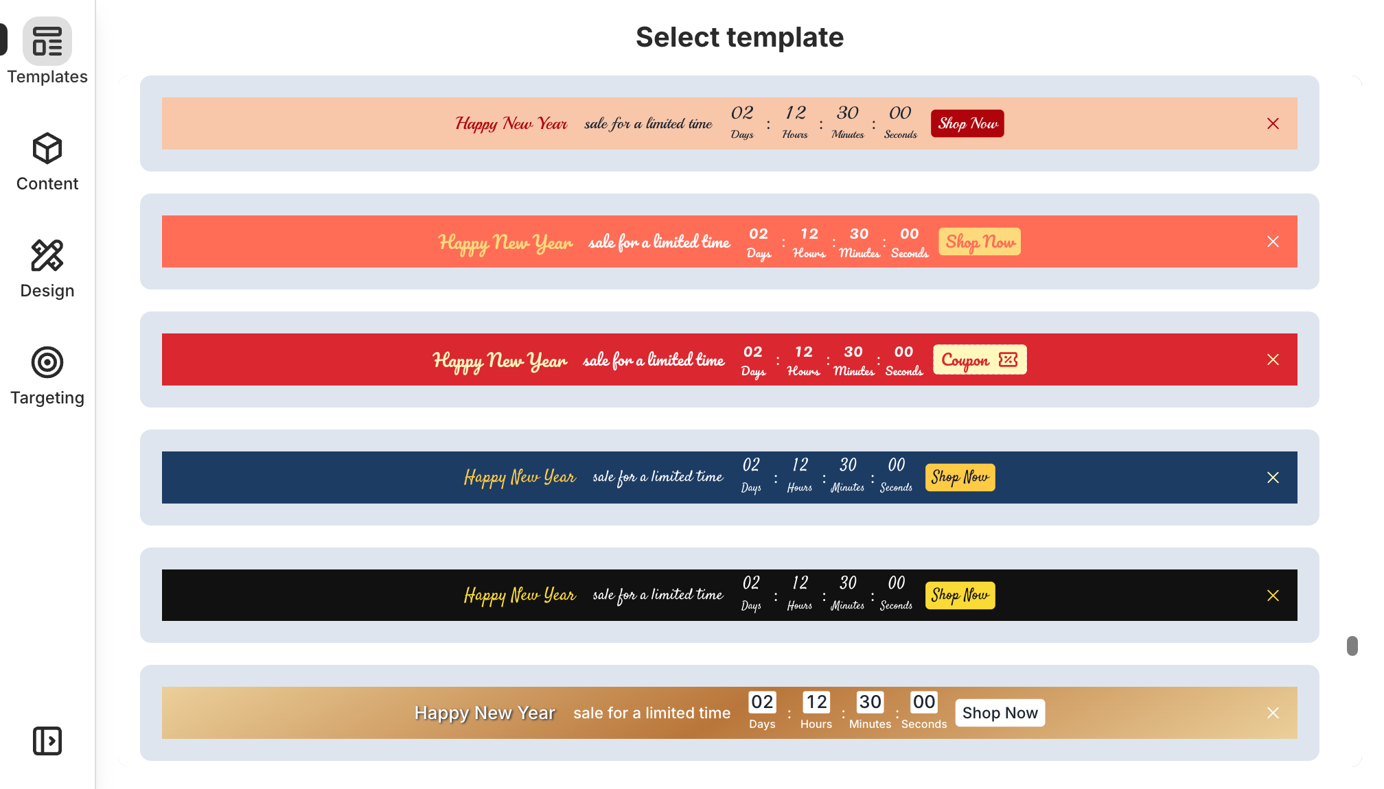 Over 200 templates