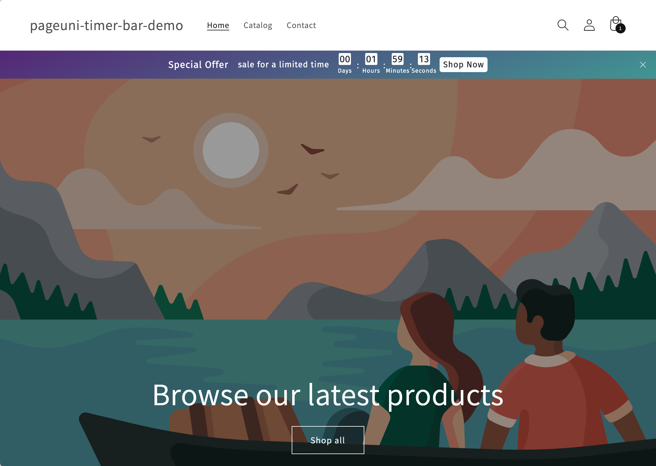 Landing Page Bar example