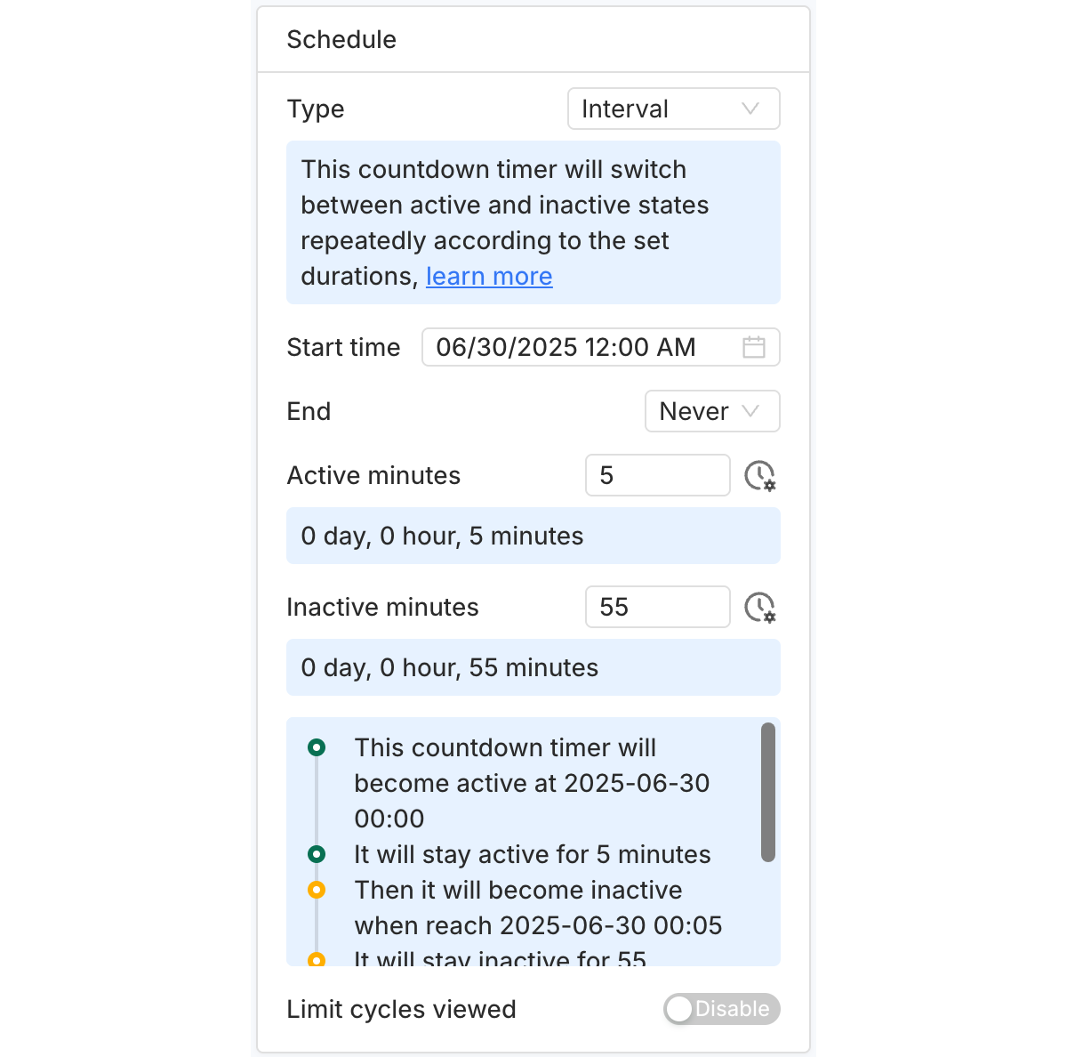 Setup example