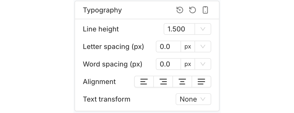 Typography section