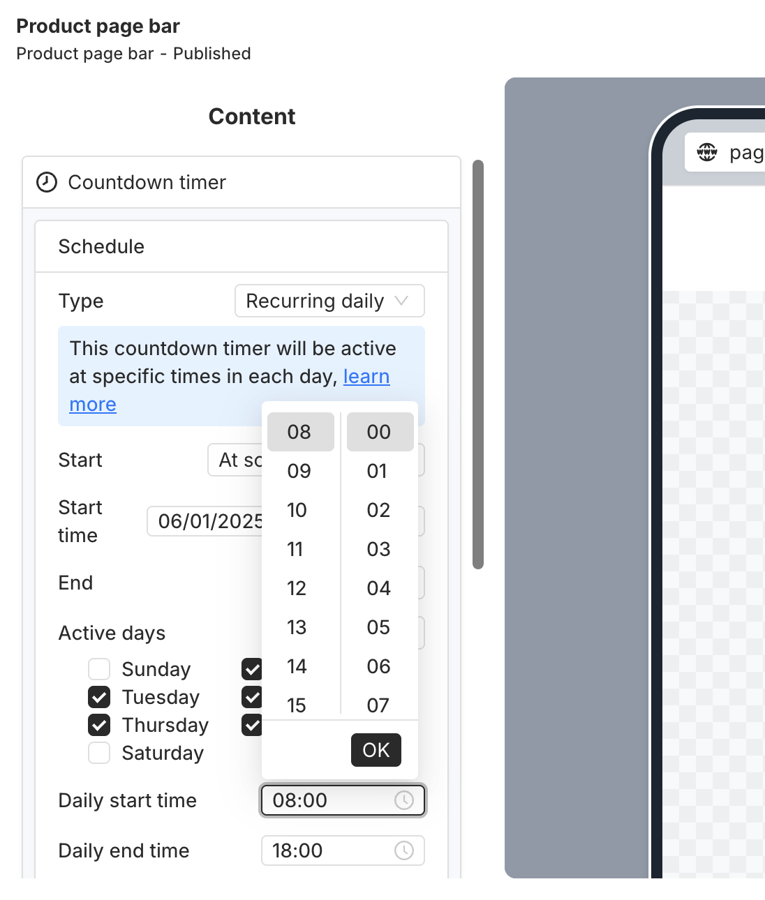 Time picker 2