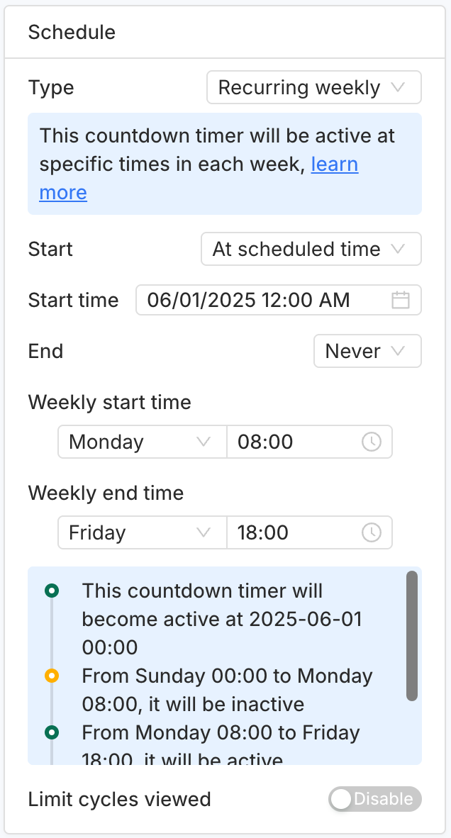 Start at scheduled time