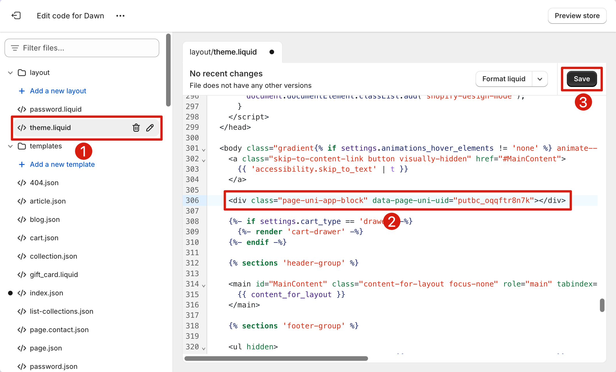 Edit code
