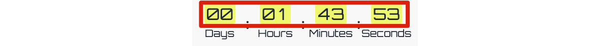 Countdown timer numbers