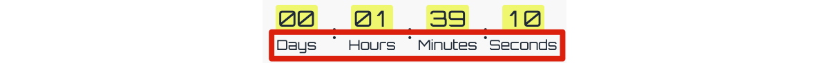 Countdown timer unit labels