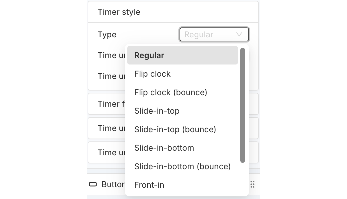 Countdown timer style types