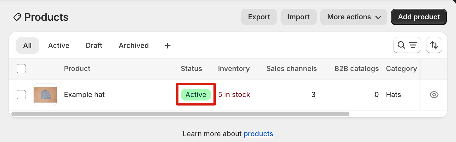 Active product