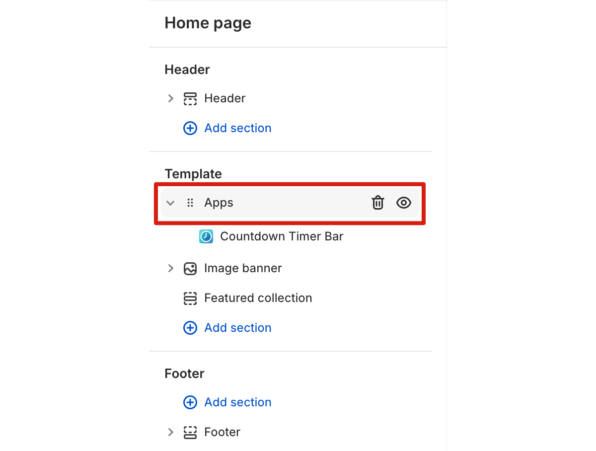 Select Apps section