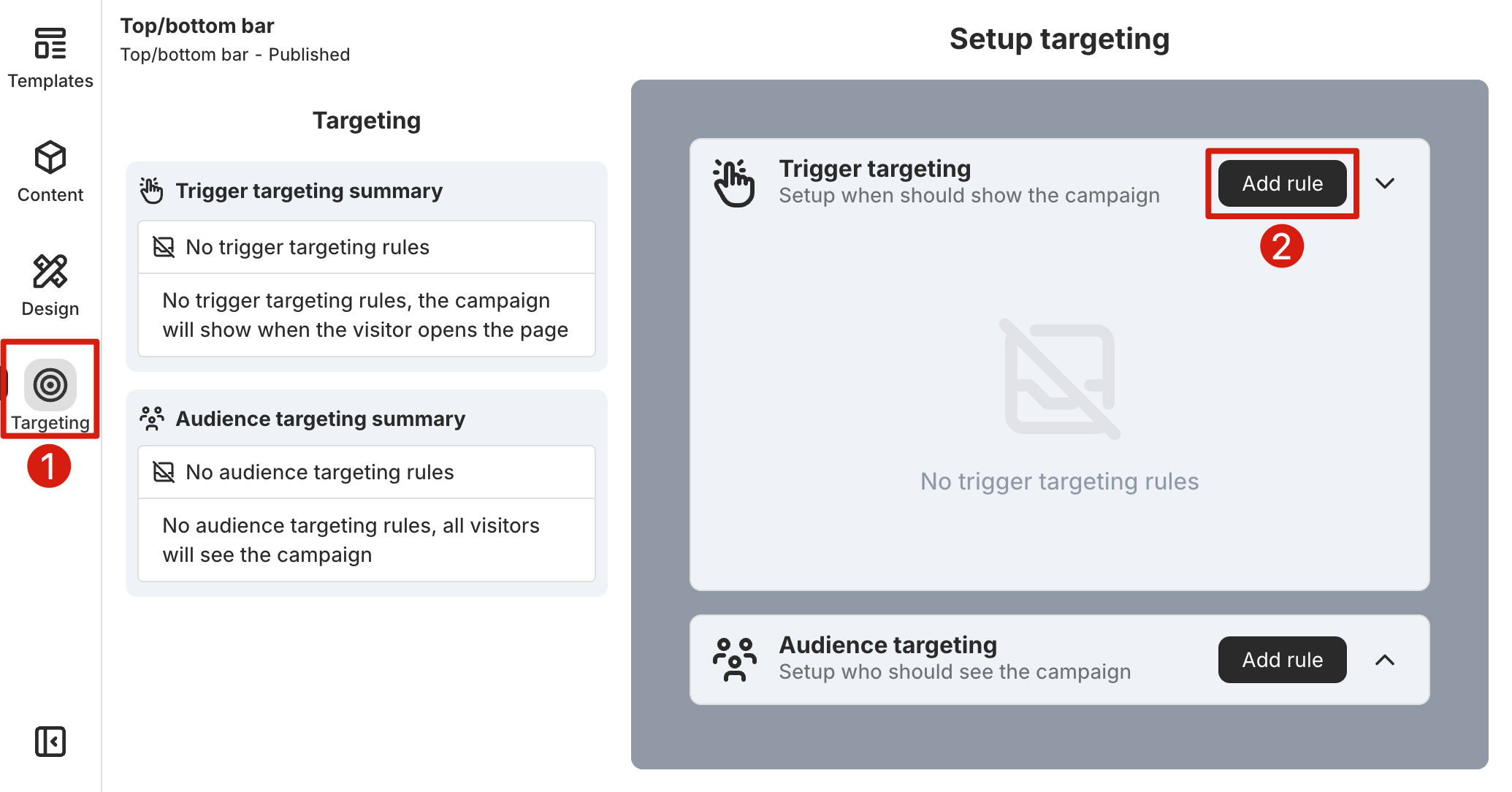 Add trigger targeting rule