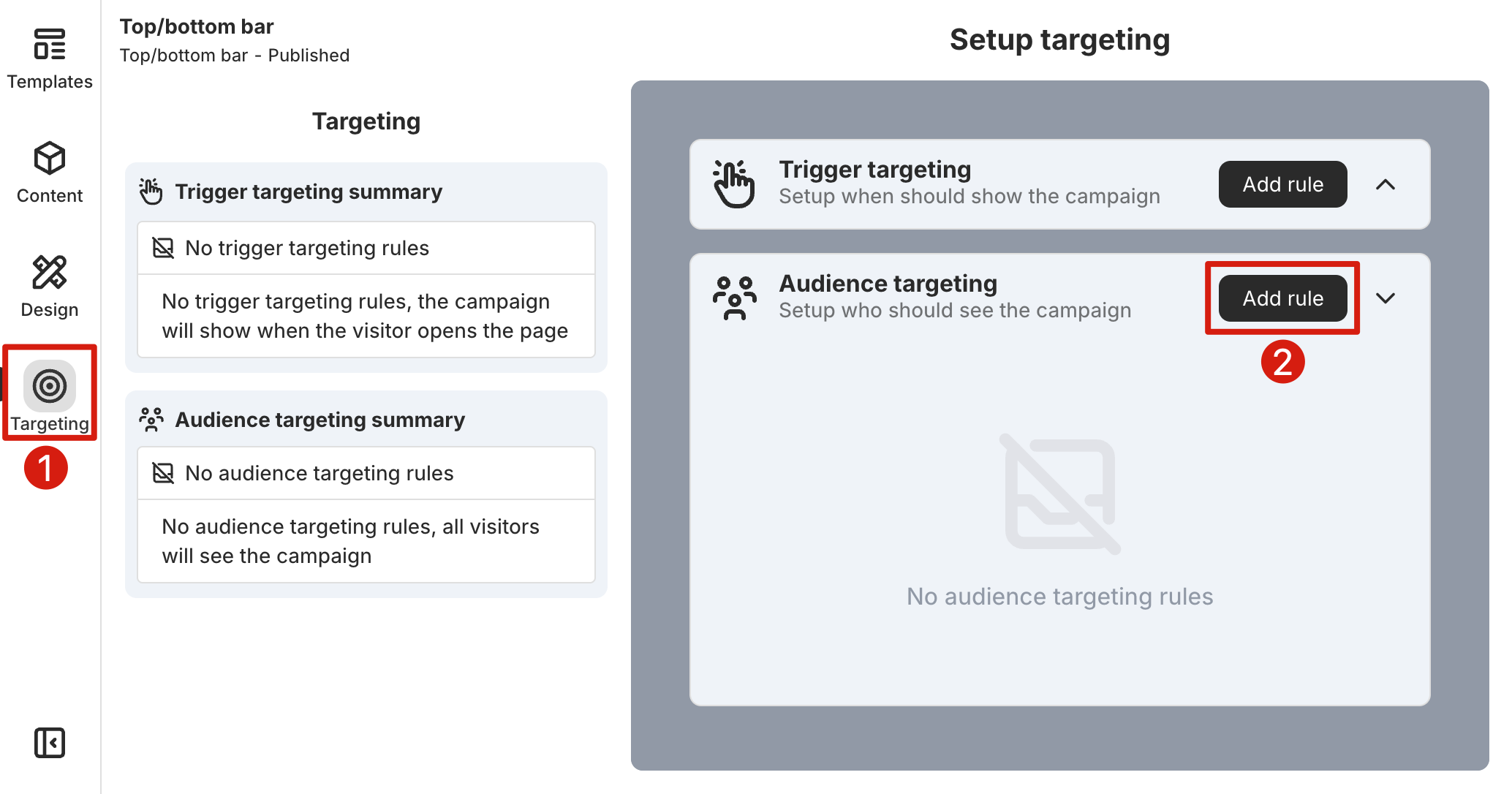 Add audience targeting rule