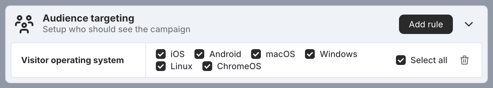 Visitor operating system targeting