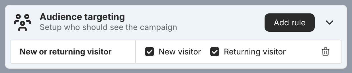New or returning visitor targeting