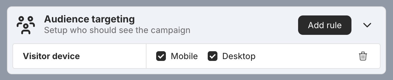 Visitor device targeting