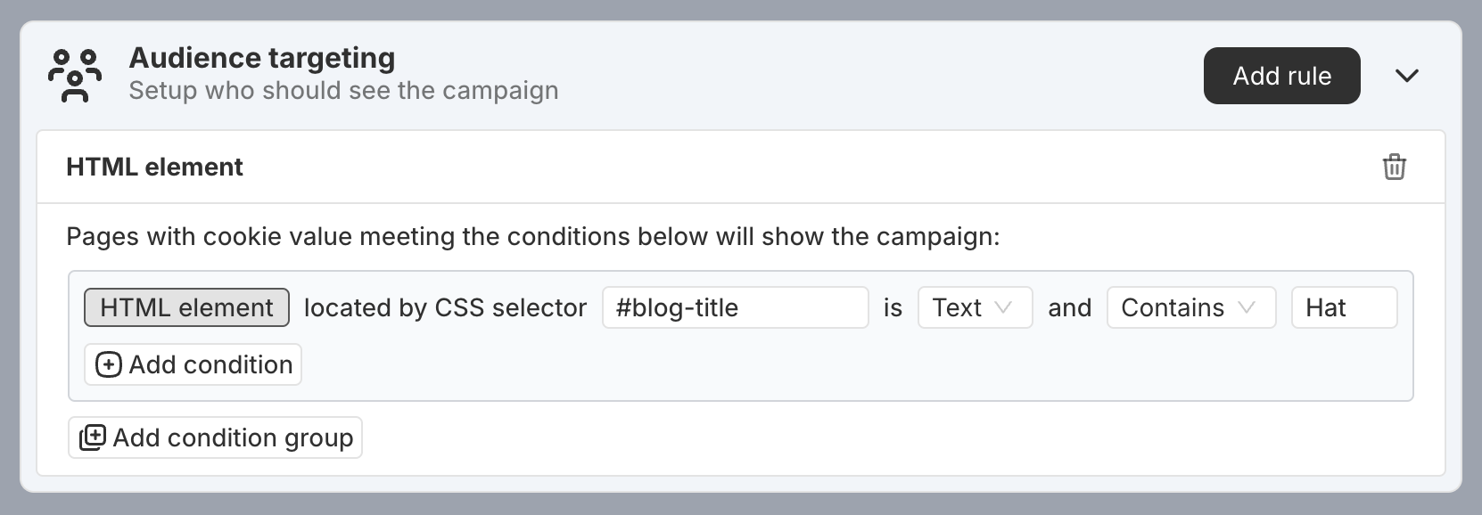 HTML element targeting