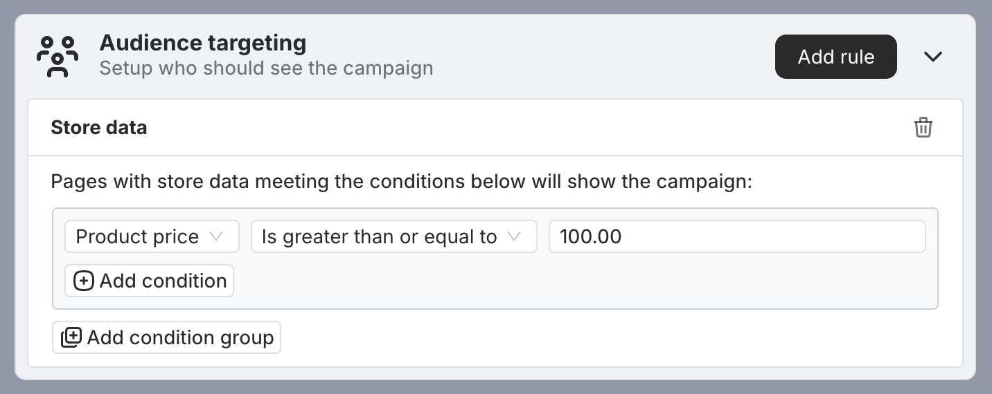 Store data targeting