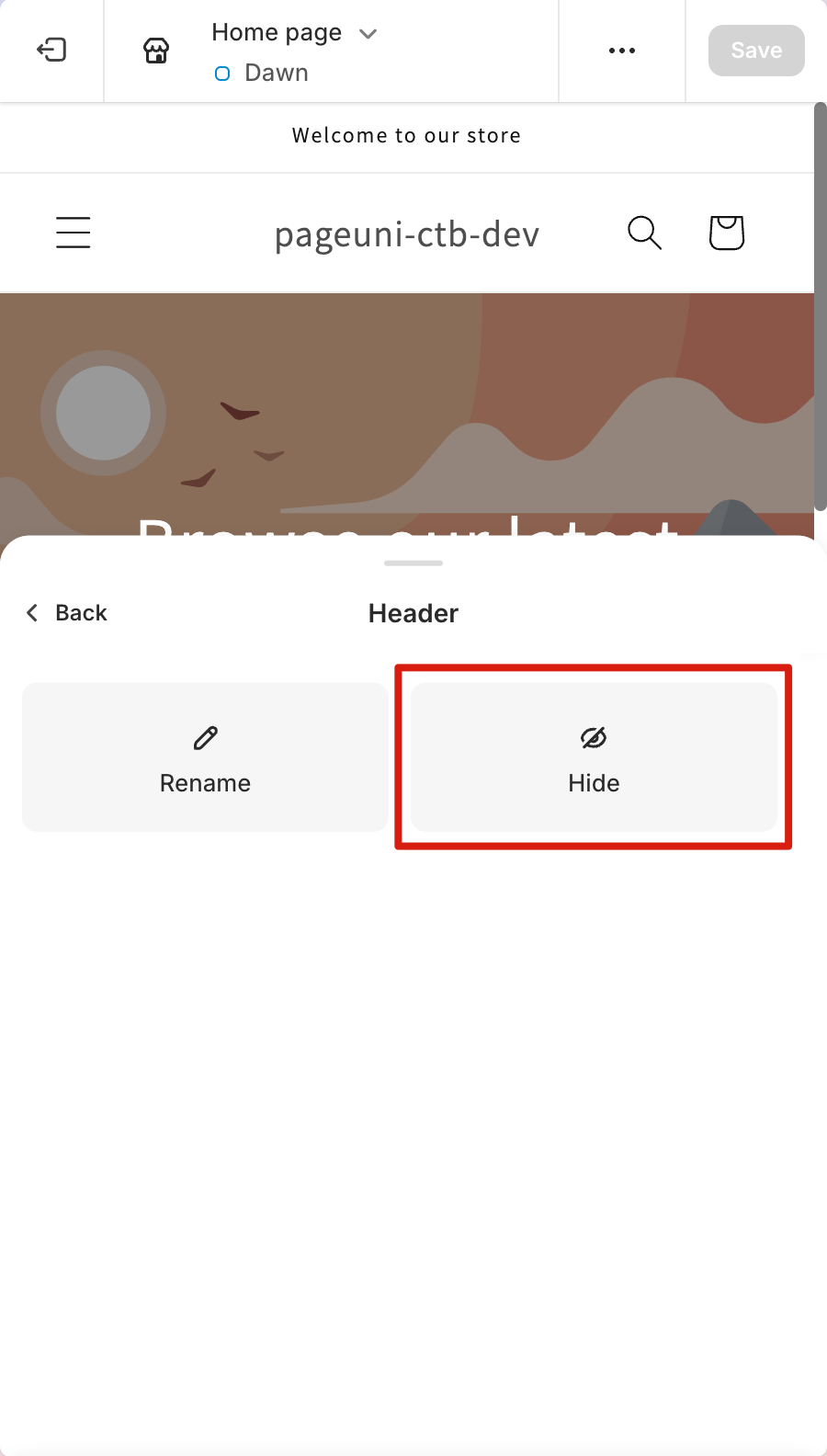 Hide Header Section in Mobile